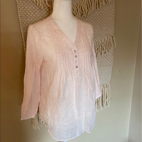 Sigrid Olsen Pink Linen Tunic XS NWT - Picture 3 of 5